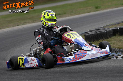 Renger van der Zande in actie GK4 125 schakel MS kart
